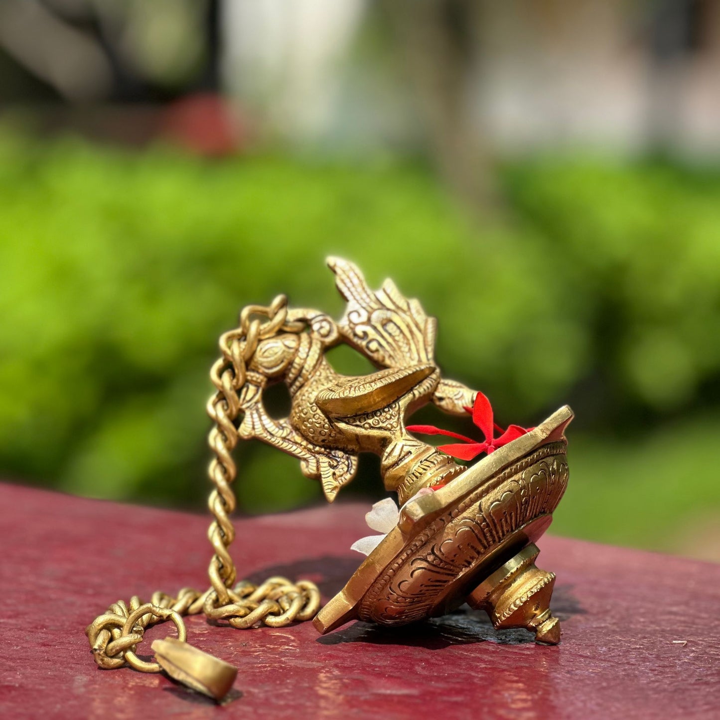 Annam Hanging Lamp – Handcrafted Brass Vilakku