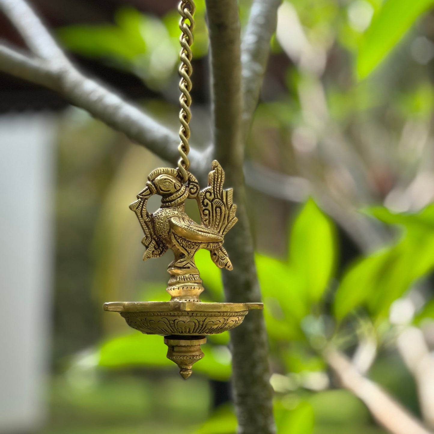 Annam Hanging Lamp – Handcrafted Brass Vilakku