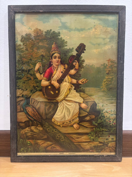 Saraswati Oleograph